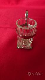 porta stuzzicadenti in vetro manico in acciaio