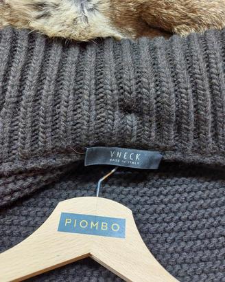 Giacca montgomery lana con pelliccia 