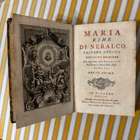 Libro antico 1764 Maria di Neralco rime