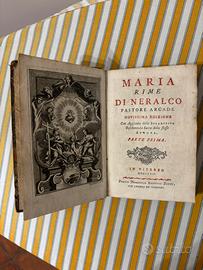 Libro antico 1764 Maria di Neralco rime