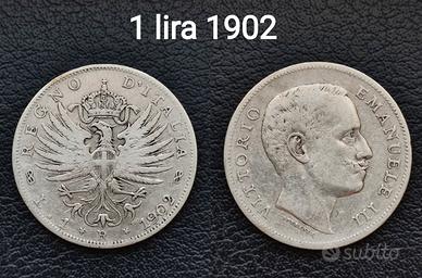 1 lira 1902 Argento 