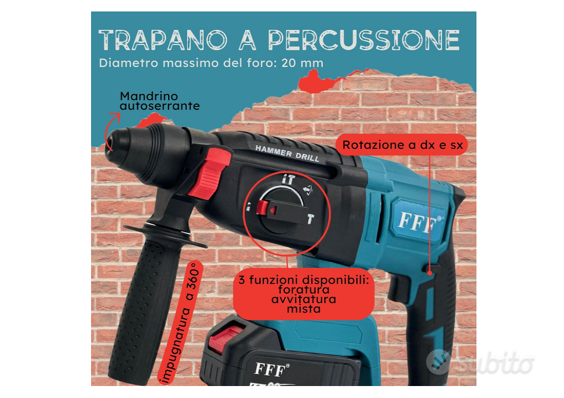 KIT 4 in 1 professionale a batteria Trapano avvita usati per 140 EUR su  Roma su WALLAPOP