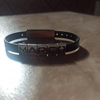 bracciale acciaio e caucciù nominativo Marco