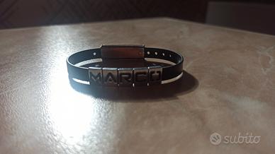 bracciale acciaio e caucciù nominativo Marco