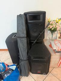 Impianto Audio Completo Professionale Casse mixer