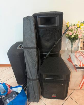 Impianto Audio Completo Professionale Casse mixer