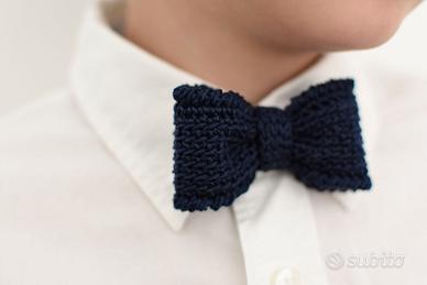 Papillon fatto a mano all’uncinetto – Zaffiro