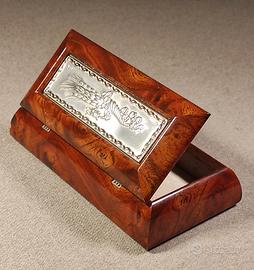 portagioie radica e argento da collezione 