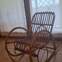 Dondolo per bimbo/a in rattan - Vintage