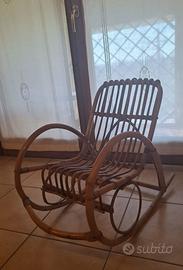 Dondolo per bimbo/a in rattan - Vintage