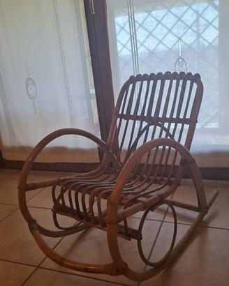 Dondolo per bimbo/a in rattan - Vintage