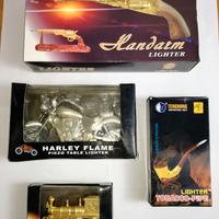 Lotto 4 accendini pistola harley davidson treno