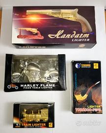 Lotto 4 accendini pistola harley davidson treno
