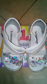 scarpe bambina sandaletto bianco 25 cangurino