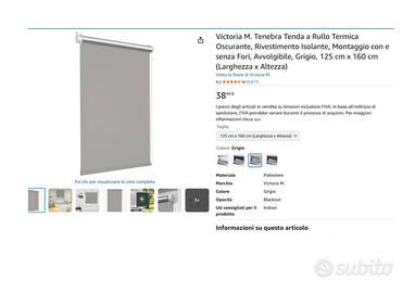 tenda a rullo termica oscurante