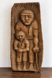 scultura in legno intagliate a mano anni 70 Camuna