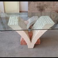 Tavolo e tavolino in cristallo e pietra