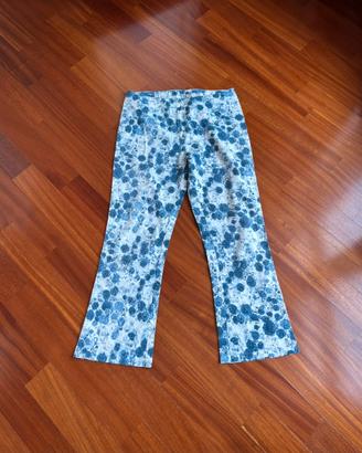 Pantaloni floreali cotone tg 40 Benetton vintage