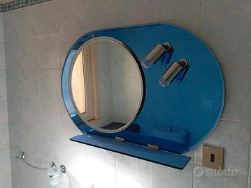 specchio bagno blu