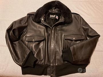 Giacca Schott vera pelle nera - Made in USA N.Y.C.
