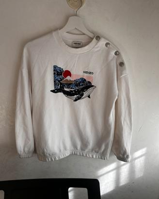 Felpa Kenzo Kids bianca bambina – stampa balena