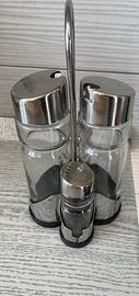 set di olio, aceto, sale e pepe