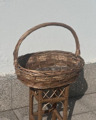 Cesta in vimini ovale con manico – stile rustico