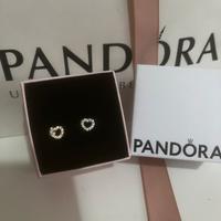 Pandora orecchini a lobo cuore in oro rosa