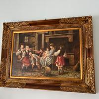 Quadro stile barocco con cornice dorata 115x86cm