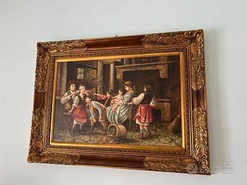 Quadro stile barocco con cornice dorata 115x86cm