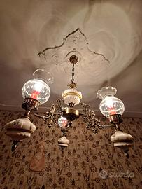 Lampadario Vintage Anni '70 con applique - 3 luci