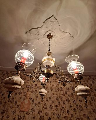 Lampadario Vintage Anni '70 con applique - 3 luci