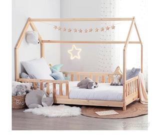 letto Montessori a casetta con materasso 