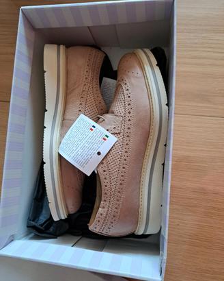 Scarpe francesine per donna in pelle n 37 beige nu