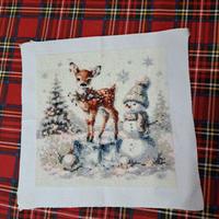 quadretto tela ricamata a punto croce misura 30x30