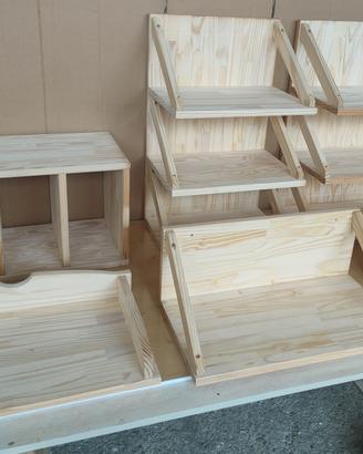 ripiani e pensili a giorno legno cucina muratura 