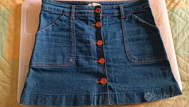 minigonne blu jeans,  nera e blu