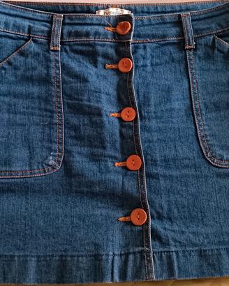 minigonne blu jeans,  nera e blu