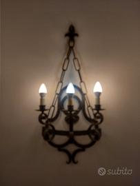 Lampadario ferro battuto vintage