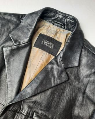 Giacca blazer in pelle vintage Versace V2