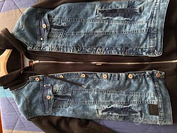 Giacca con felpa di jeans
