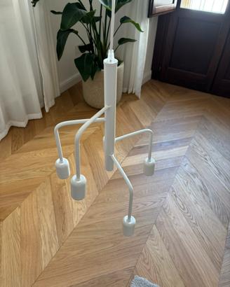 Lampadario sospensione Mantis 5 luci bianco NUOVO