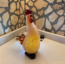 Gallo in vetro soffiato stile Murano 29 cm