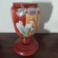 vaso vintage dipinto in opalina