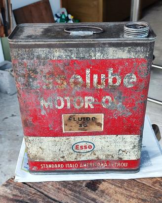 Scatola latta vintage olio Essolube