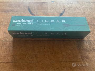 Sambonet linear set 6 forchette frutta