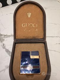 Accendino Gucci Vintage Firenze Smalto Blu GG 1970