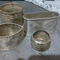 set 4 porta tovaglioli vintage in argento 800