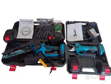 Motosega a batteria+Forbici potatura a batteria 