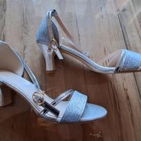 sandali argentati donna